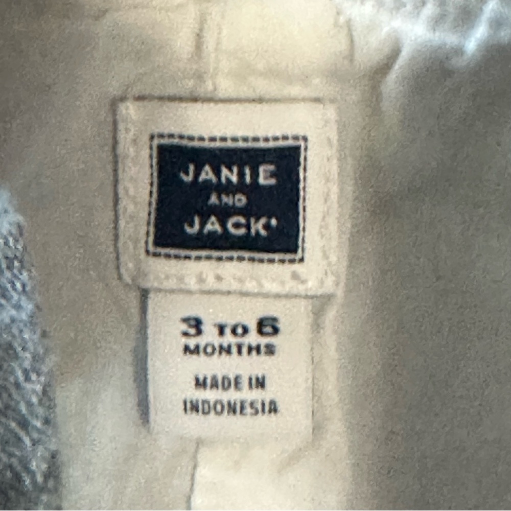 Janie and Jack blue chambray Anchor short overalls linen blend baby boy 3-6 mo - Picture 4 of 8